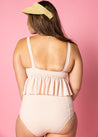 Crop Top Swimsuit - Ribbed Whipped Peach