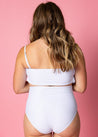 High-Waisted Swimsuit Bottom - Maternity - Light Blue Stripe