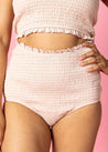 High-Waisted Swimsuit Bottom - Ribbed Whipped Peach