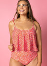 High-Waisted Swimsuit Bottom - Red Ditsy Floral