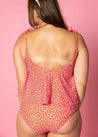 High-Waisted Swimsuit Bottom - Red Ditsy Floral