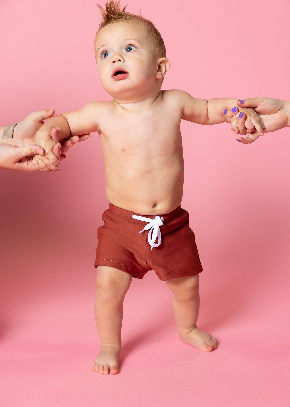 Baby Boy Swimsuit - Shorts - Amber Brown