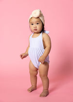 Baby Girl One-Piece Swimsuit - Light Blue Stripe