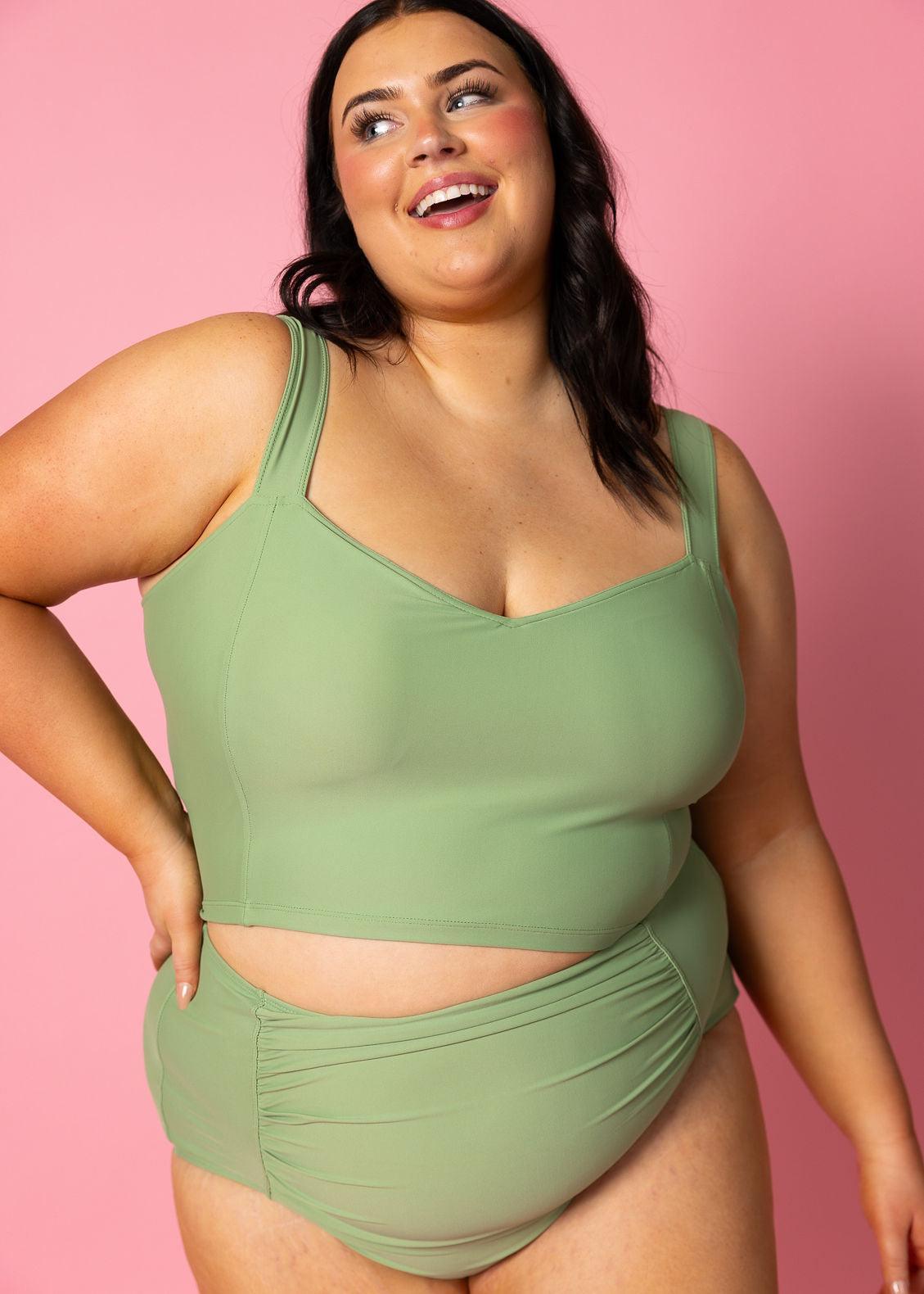 Crop Top Swimsuit - Meadow Green