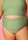 High-Waisted Swimsuit Bottom - Meadow Green