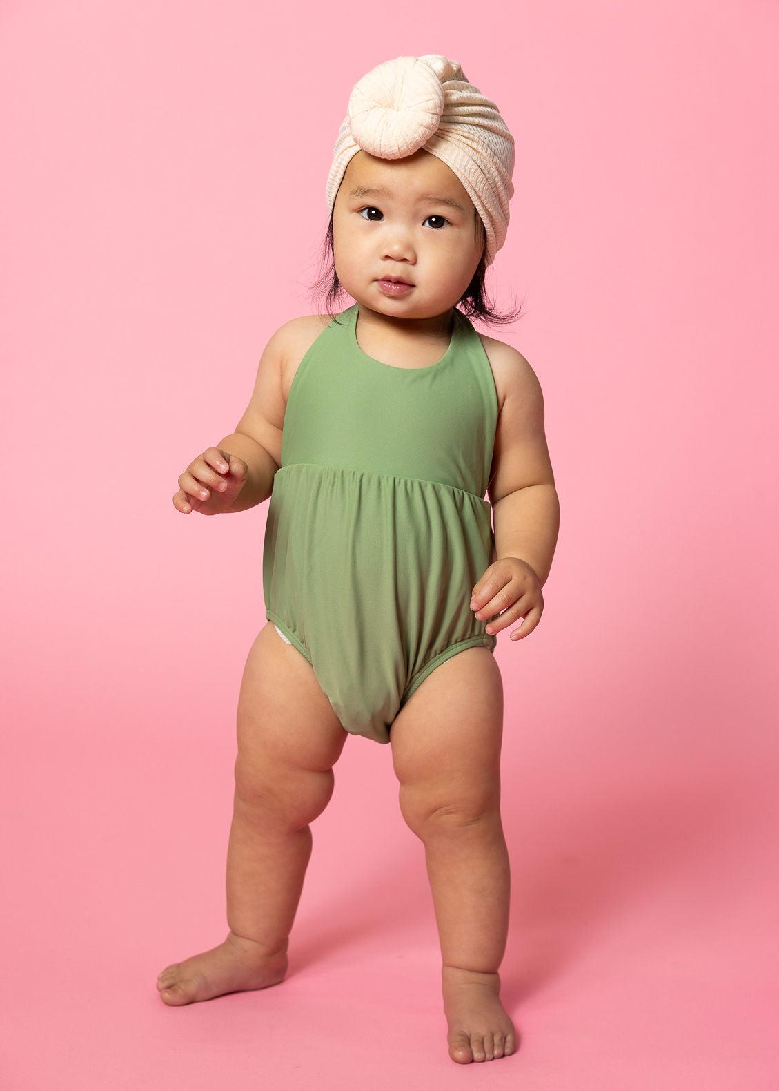 Baby Girl One-Piece Swimsuit - Meadow Green