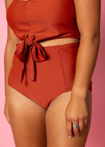 High-Waisted Swimsuit Bottom - Amber Brown