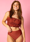 High-Waisted Swimsuit Bottom - Amber Brown