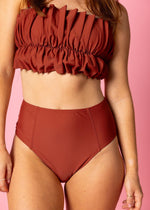 High-Waisted Swimsuit Bottom - Amber Brown