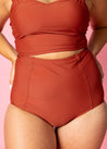 High-Waisted Swimsuit Bottom - Amber Brown