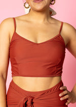 Crop Top Swimsuit - Amber Brown