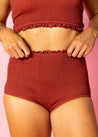 High-Waisted Swimsuit Bottom - Amber Brown