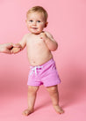 Baby Boy Swimsuit - Shorts - Textured Orchid Daisy