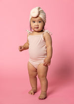 Baby Girl One-Piece Swimsuit - Ribbed Whipped Peach