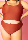 High-Waisted Swimsuit Bottom - Amber Brown