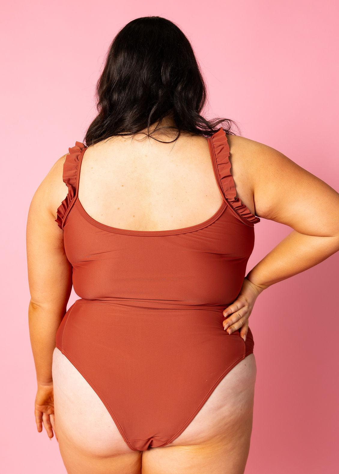 High-Waisted Swimsuit Bottom - Amber Brown