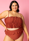 High-Waisted Swimsuit Bottom - Amber Brown