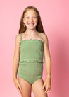 Teen Girl High-Waisted Swimsuit Bottoms - Meadow Green