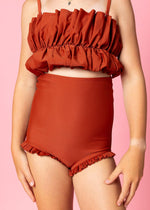 Teen Girl High-Waisted Swimsuit Bottoms - Amber Brown