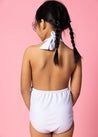 Girls One-Piece Swimsuit - Light Blue Stripe