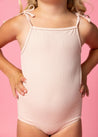 Girls One-Piece Swimsuit - Ribbed Whipped Peach