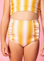 Girls High-Waisted Swimsuit Bottoms - Vintage Triangles