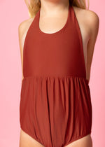 Girls One-Piece Swimsuit - Amber Brown