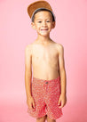 Boys Swimsuit - Shorts  - Red Ditsy Floral