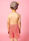 Boys Swimsuit - Shorts  - Red Ditsy Floral