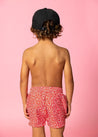 Boys Swimsuit - Shorts  - Red Ditsy Floral
