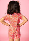 Girl/Boy Swimsuit Rashguard One-Piece - Red Ditsy Floral