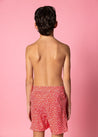 Teen Boy Swimsuit - Shorts - Red Ditsy Floral