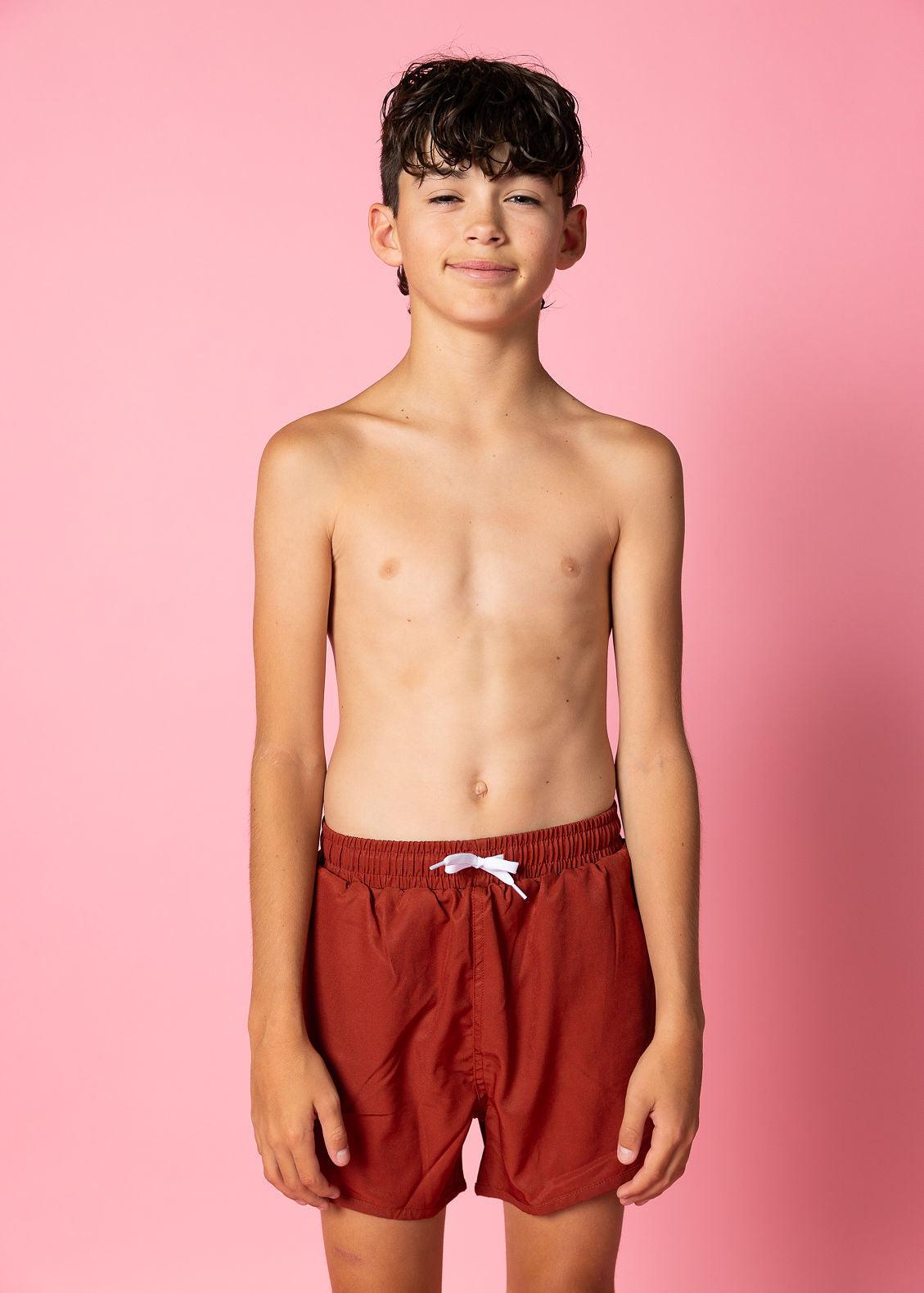 Teen Boy Swimsuit - Shorts - Amber Brown