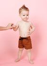 Baby Boy Swimsuit - Shorts - Ribbed Caramel