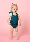 Baby Girl One-Piece Swimsuit - Ribbed Midnight Teal