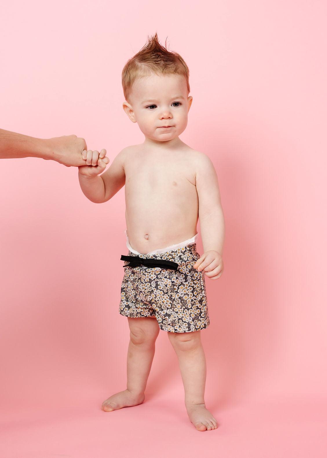 Baby Boy Swimsuit - Shorts - Antique Daisy