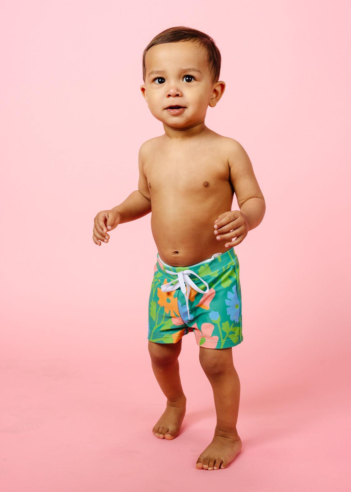 Baby Boy Swimsuit - Shorts - Big Bloom