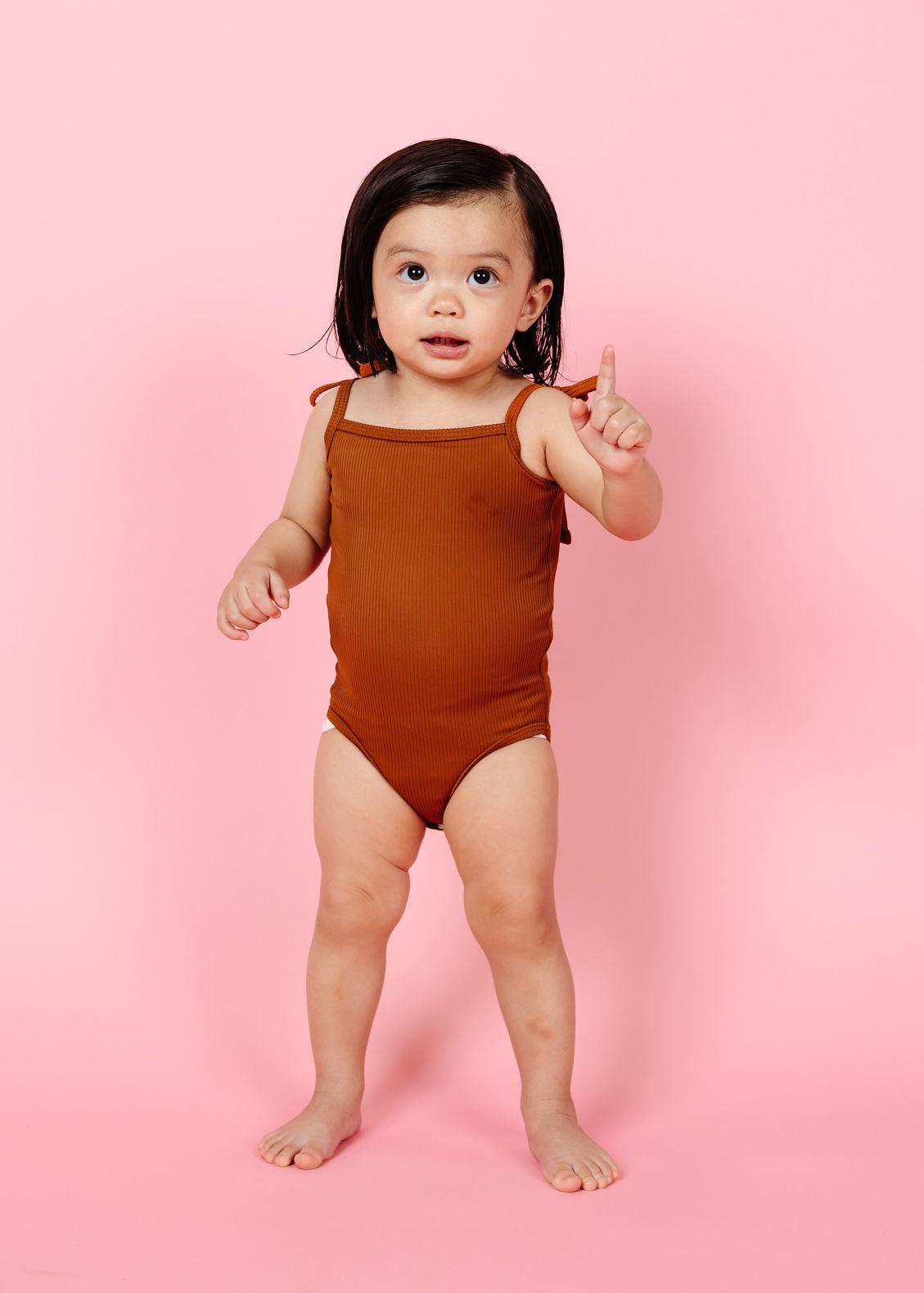 Baby Simply One-Piece | Ribbed Caramel
