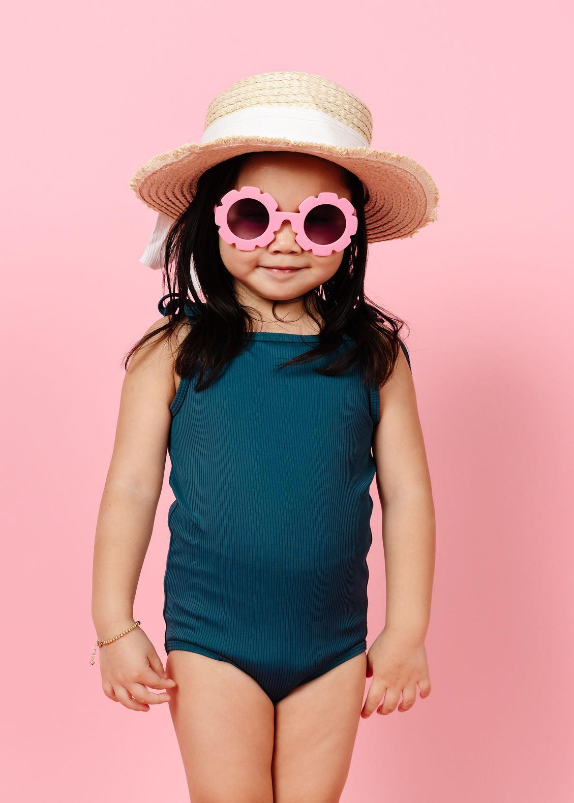 Ribbed Midnight Teal | Mini Simply One-Piece – Kortni Jeane