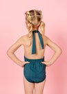 Girls One-Piece Swimsuit - Ribbed Midnight Teal