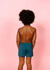 Boys Swimsuit - Shorts  - Ribbed Midnight Teal