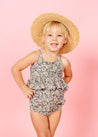 Girls Crop Top Swimsuit - Antique Daisy