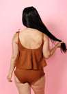 High-Waisted Swimsuit Bottom - Ribbed Caramel