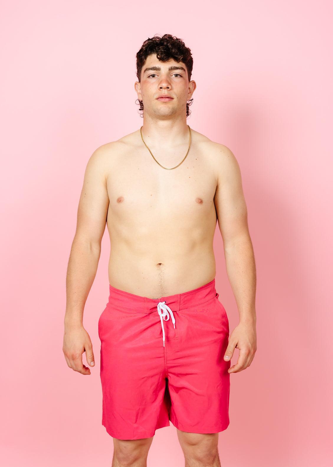 Men's Swim Trunks | Pink Raspberry - Kortni Jeane