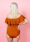 High-Waisted Swimsuit Bottom - Ribbed Caramel