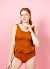 One-Piece Swimsuit - Ribbed Caramel