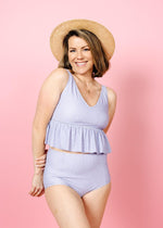 V-Neck Top | Spotted Grey - Kortni Jeane