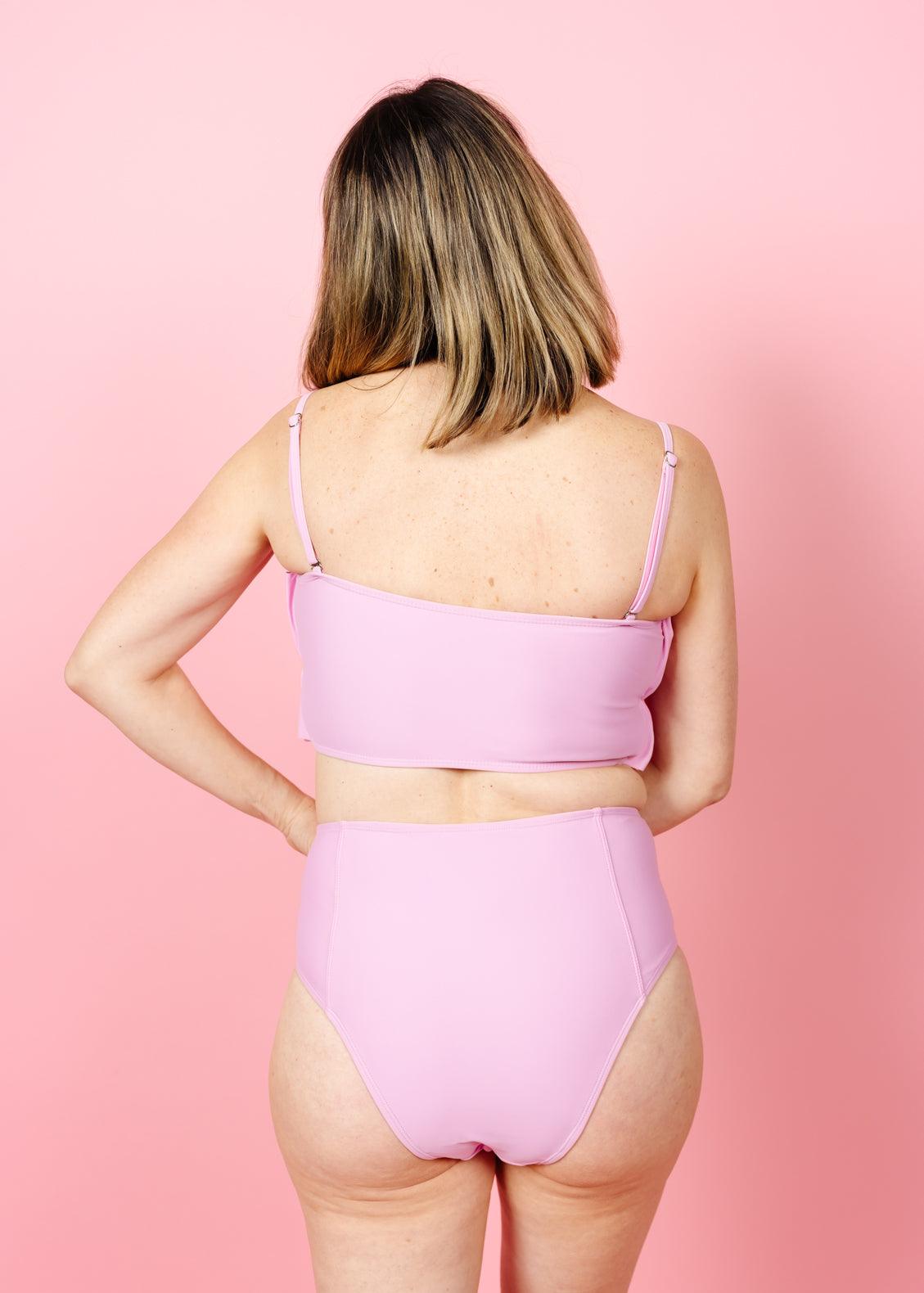 Crop Top Swimsuit - Ultimate Pink