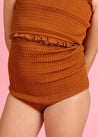 Teen Girl High-Waisted Swimsuit Bottoms - Ribbed Caramel