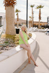 Skirted One-Piece | Waffled Glow Green - Kortni Jeane